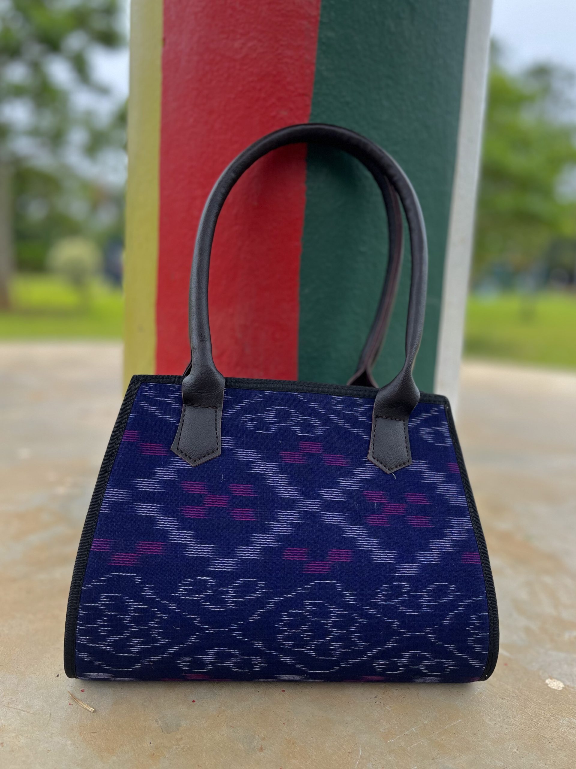 Handcrafted Odisha Ikat Blue Handbag