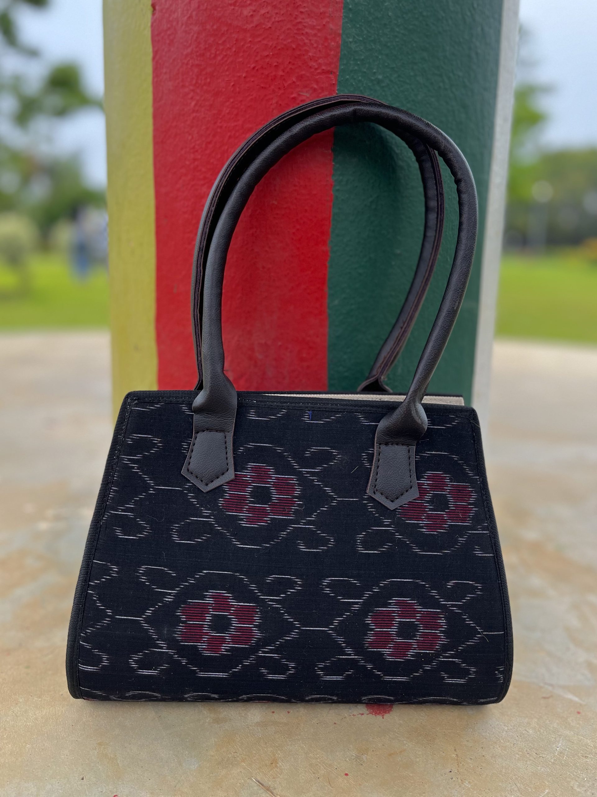 Handcrafted Odisha Ikat Black Handbag