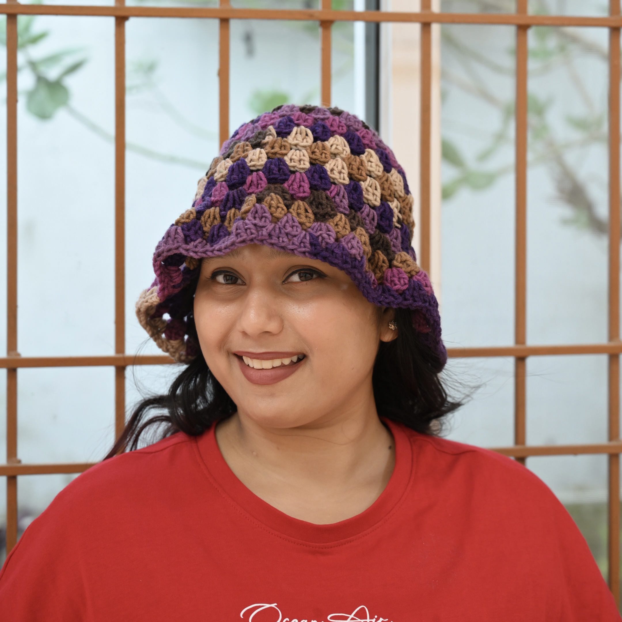Crochet Lilac Meadow Bucket hat