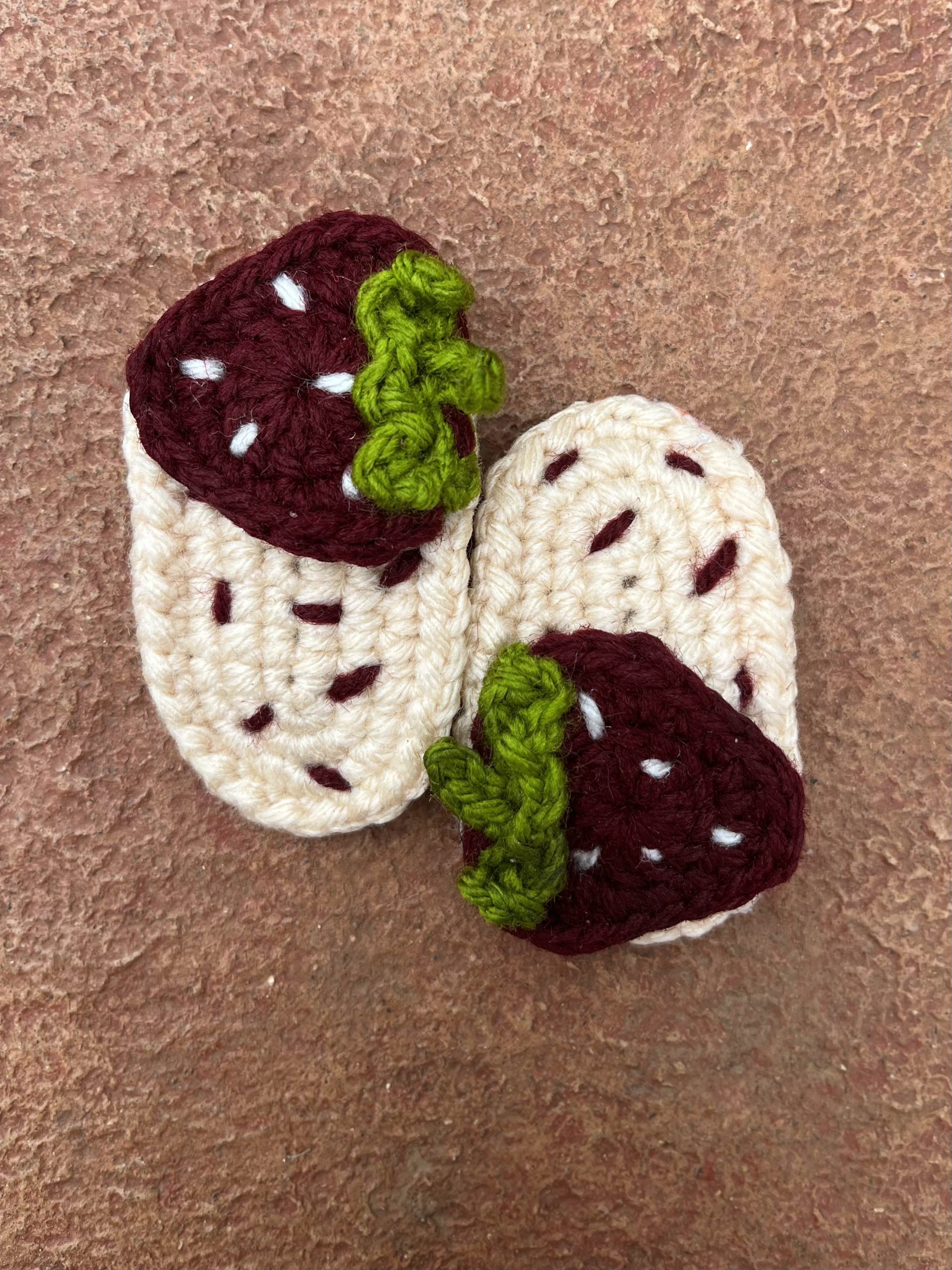 Crochet Strawberry hairclips