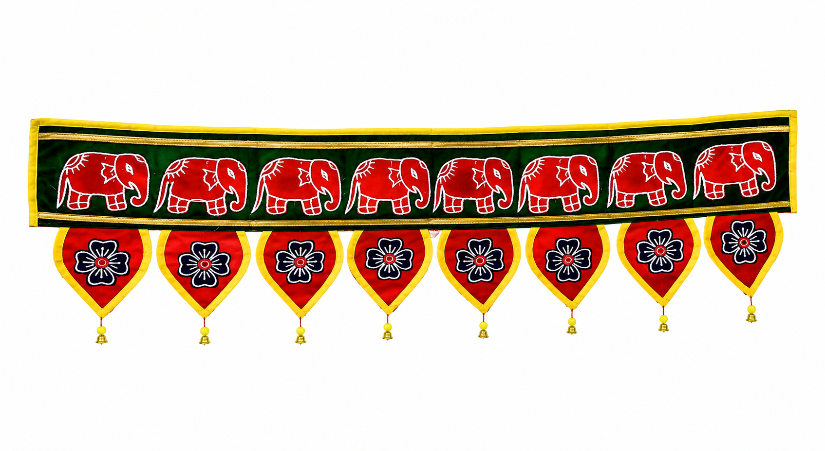 Handcrafted Pipili Appliqué Elephant Toran Door Hanging from Odisha