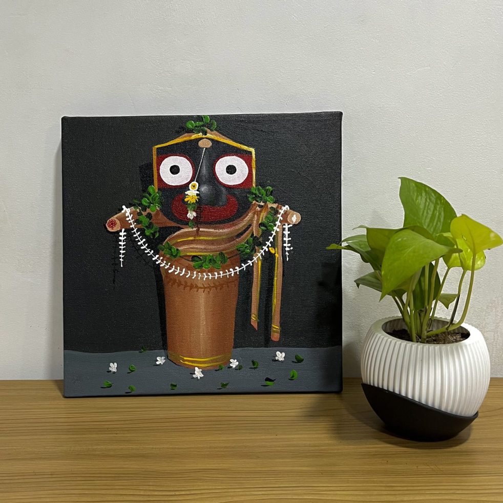 Hand-Painted Lord Jagannath Canvas Painting