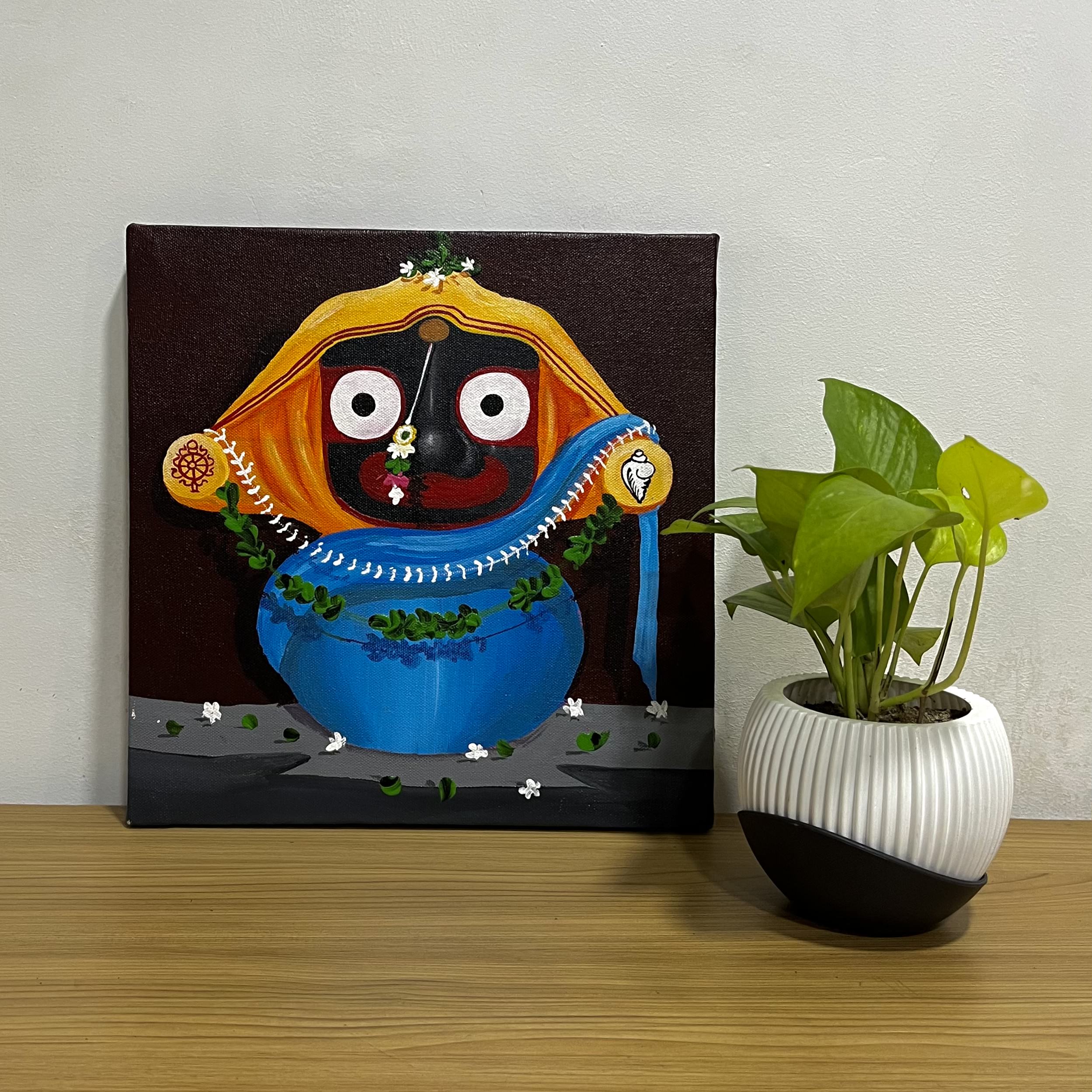 Hand-Painted Lord Jagannath Canvas Painting