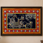 Handcrafted Pipili Appliqué Kurukshetra Wall Hanging depicting Lord Krishna and Arjuna's chariot